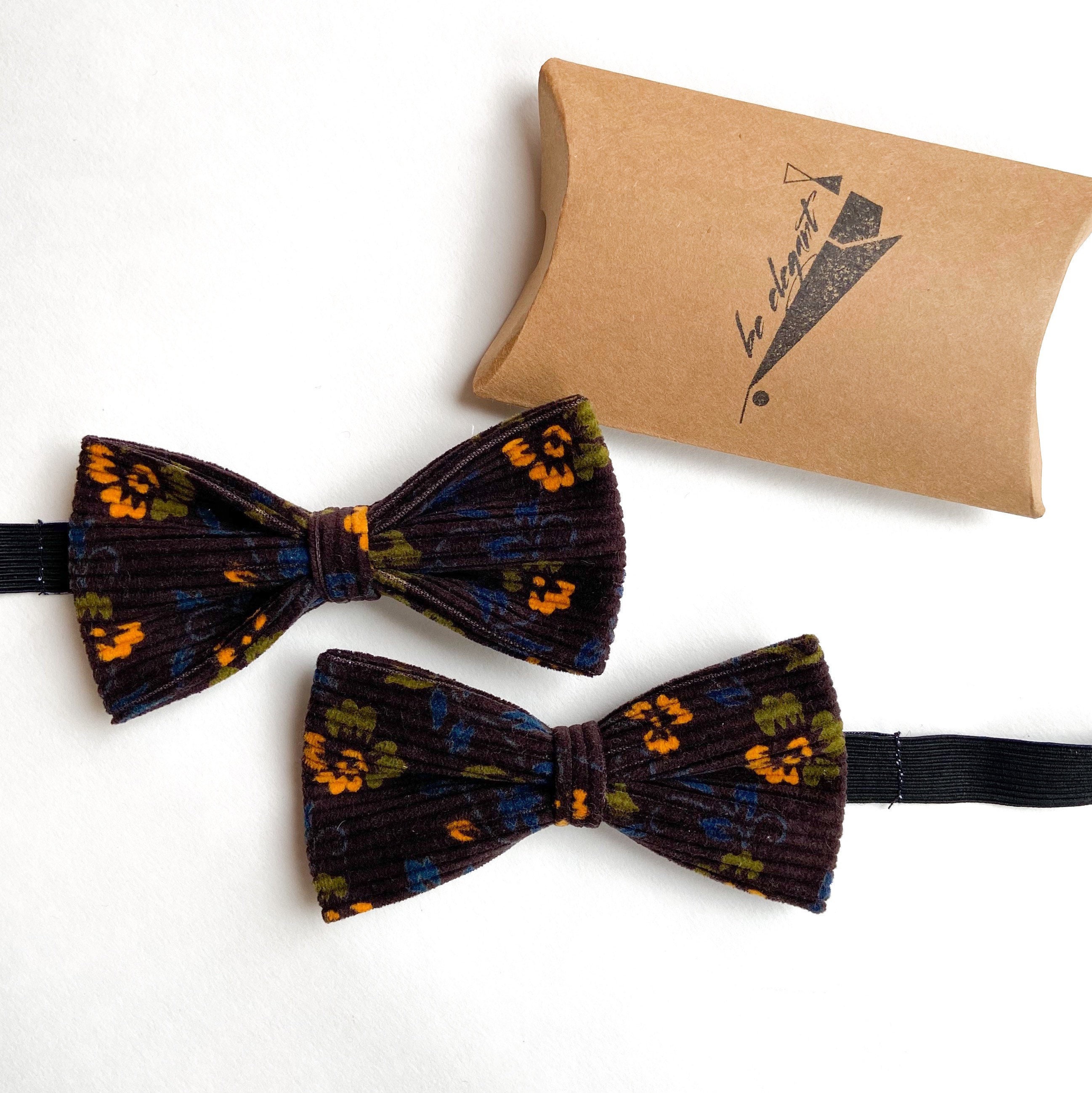 Mens floral brown bow tie gift for dad Fathers Day gift | Etsy