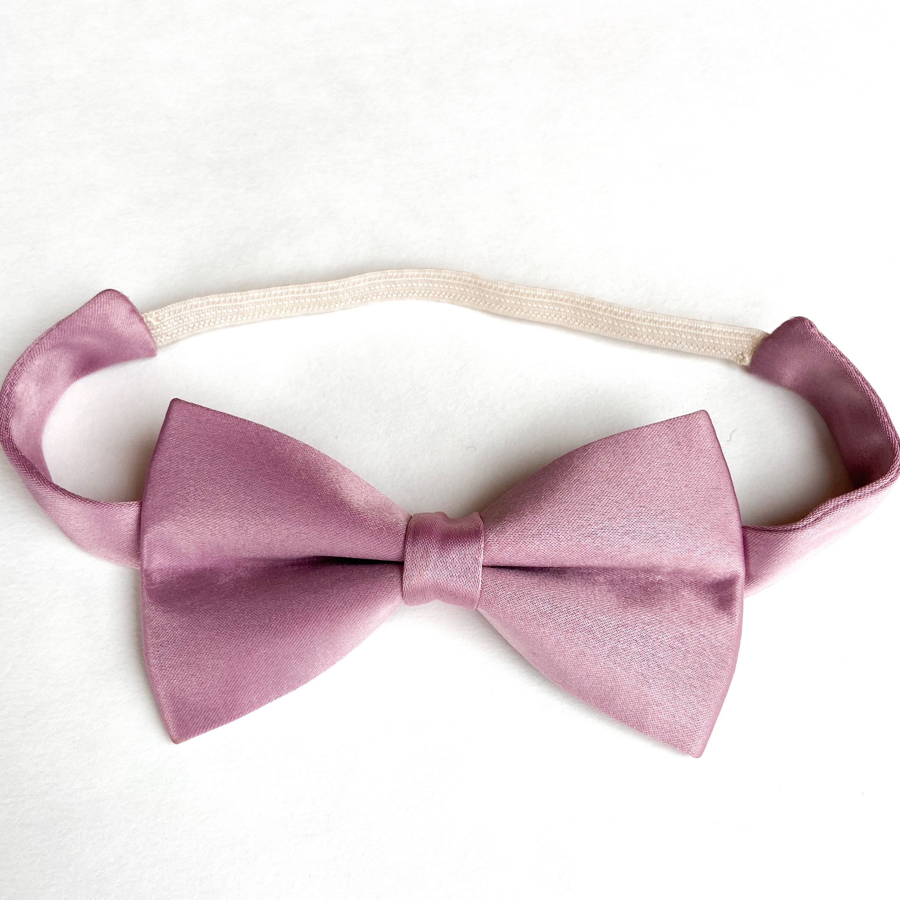 Mens Silk Pink Bow Tie, Gift for Dad, Valentines Day Gift for Him, Gift
