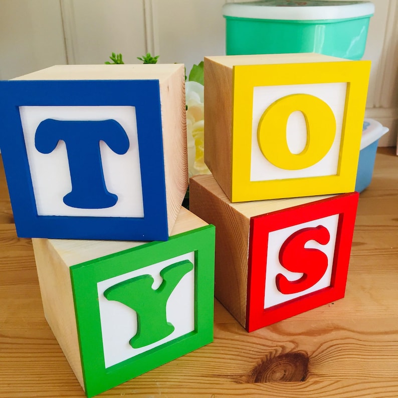 Wooden Name Blocks Toy Story Blocks Personalised Letter Etsy