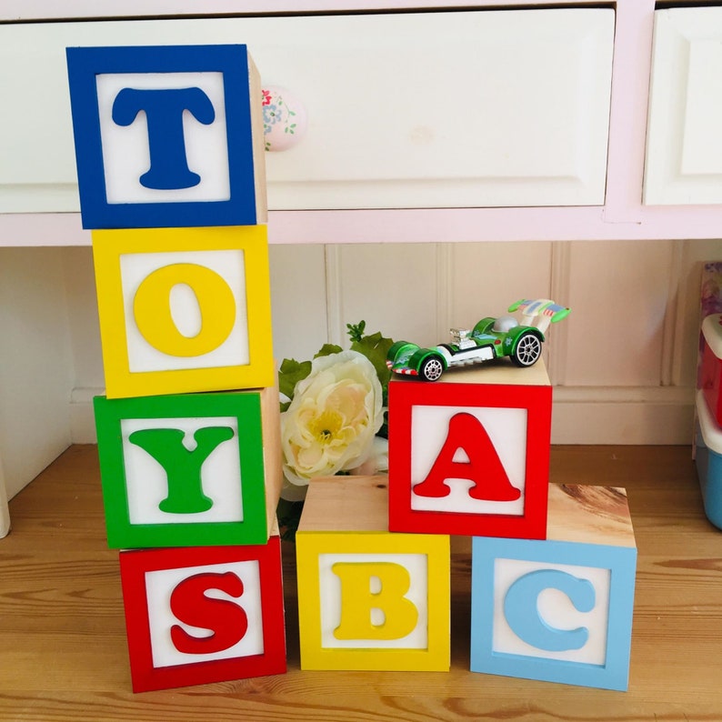 Wooden Name Blocks Toy Story Blocks Personalised Letter Etsy