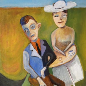 Retrato lleno de color de pareja