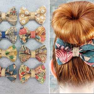 Patterned cork hair clip