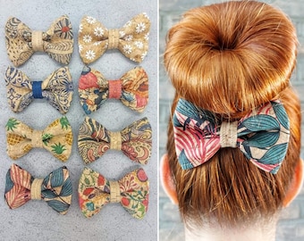 Patterned cork hair clips
