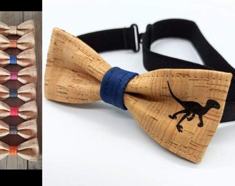 Dinausore (velociraptor) cork bow tie (4-12 years)