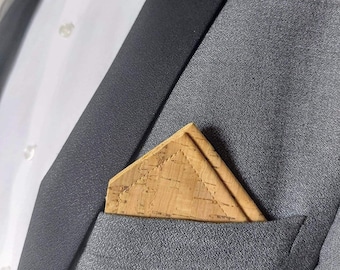 Decorative handkerchief for jacket / pocket square 100% cork