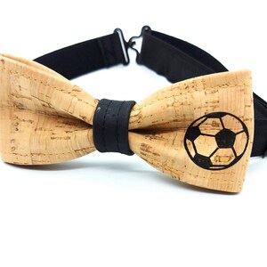 Soccer cork bow tie 4-12 years #5 Centre noir