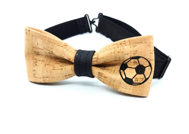 Soccer cork bow tie 4-12 years #5 Centre noir