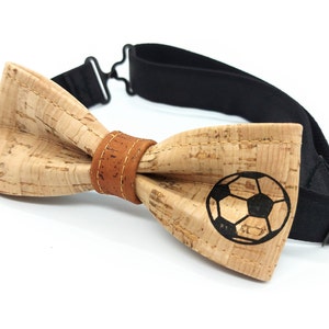 Soccer cork bow tie 4-12 years #2 Centre brun pâle