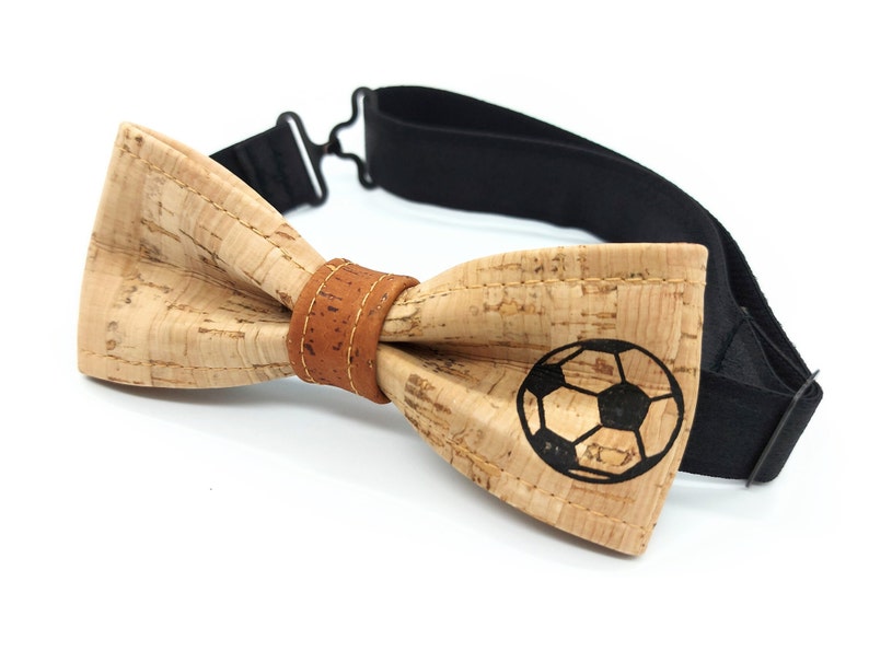 Soccer cork bow tie 4-12 years #2 Centre brun pâle