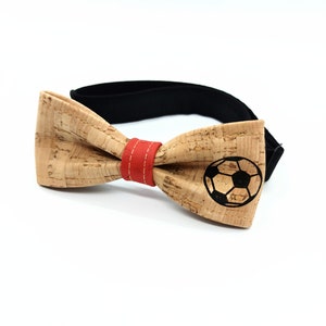 Soccer cork bow tie 4-12 years #6 Centre rouge