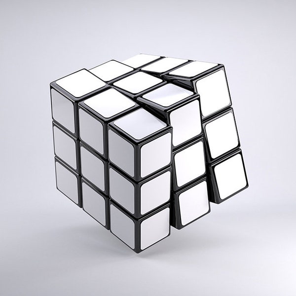 3D Rubik's Cube Photoshop PSD Mockup