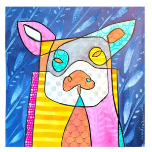 tableau avec cochon, illustration avec cochon, encre de Chine sur papier Fabriano 300 g