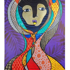 mezzo busto di donna con spilla, illustrazione a colori, inchiostro di china su carta fabriano 300 gr