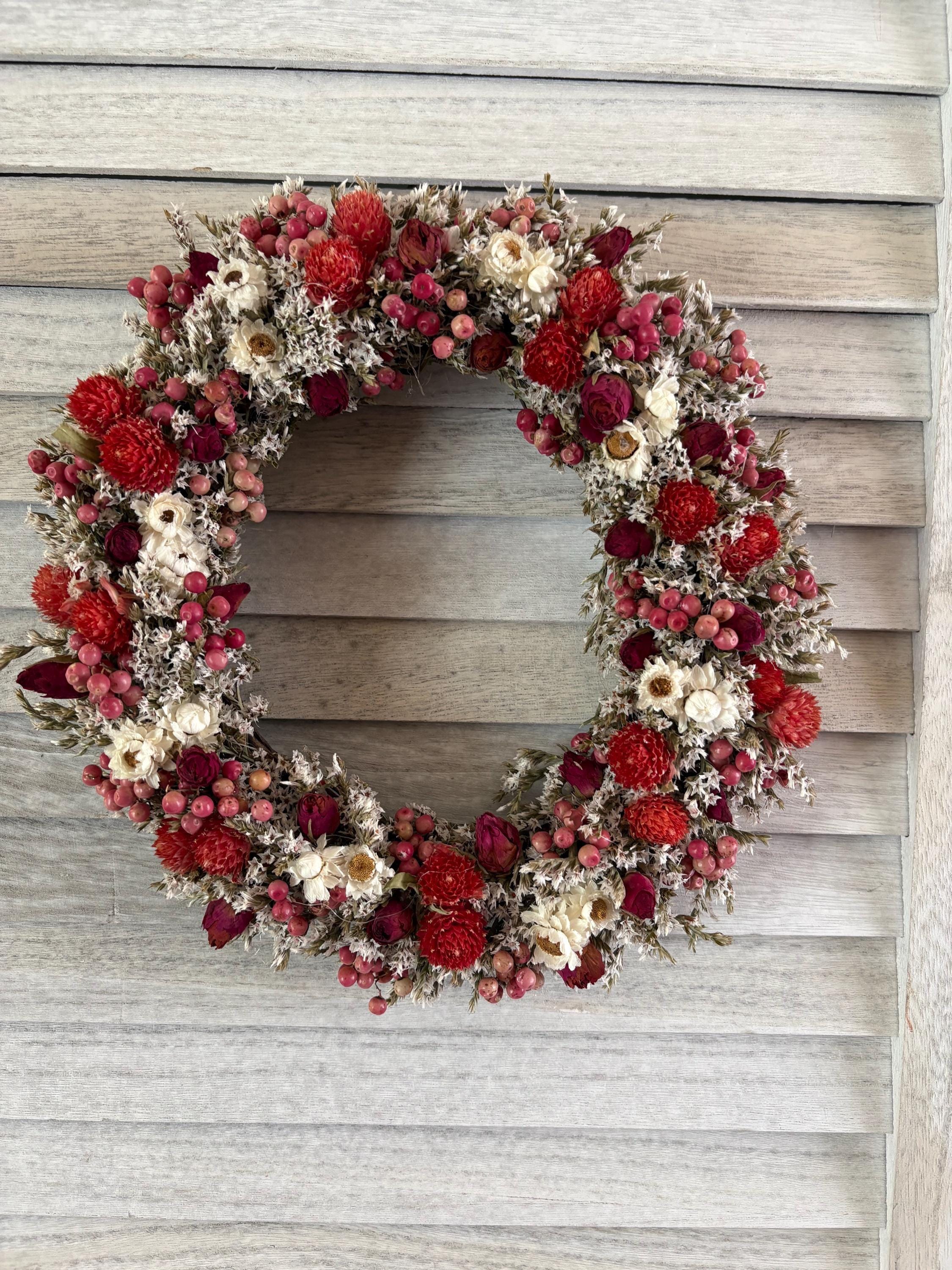 Couronne de fleurs séchées