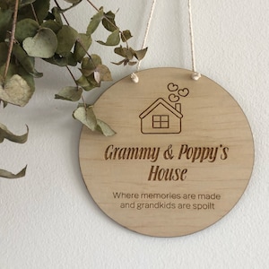 Grandparents House Sign, Personalised Grandparents House Sign, Wooden Sign Grandparents, Grandparents House Plaque