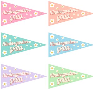 Kindergarten Grad Pennant Flag PRINTABLE