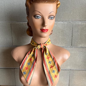 NECKTIES SCARF Mid-Century Retro Vintage Inspired 1930s 1940s 1950s Pinup Rockabilly Western Crosses