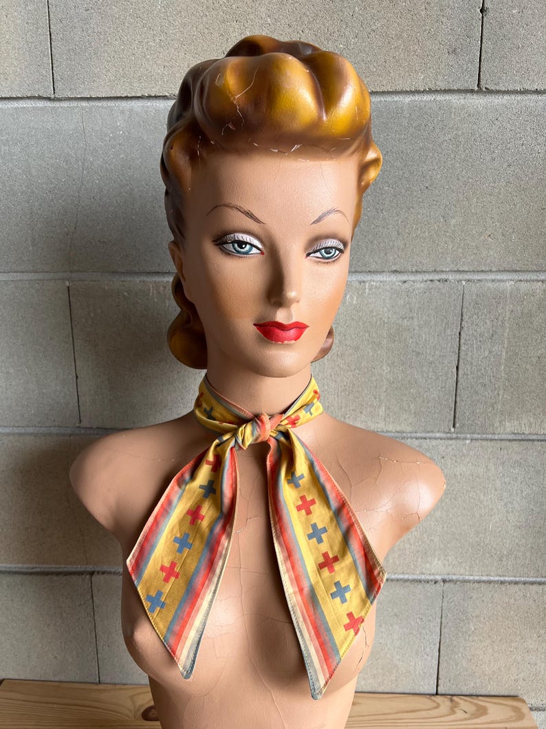 NECKTIES SCARF Mid-Century Retro Vintage Inspired 1930s 1940s 1950s Pinup Rockabilly Western Crosses