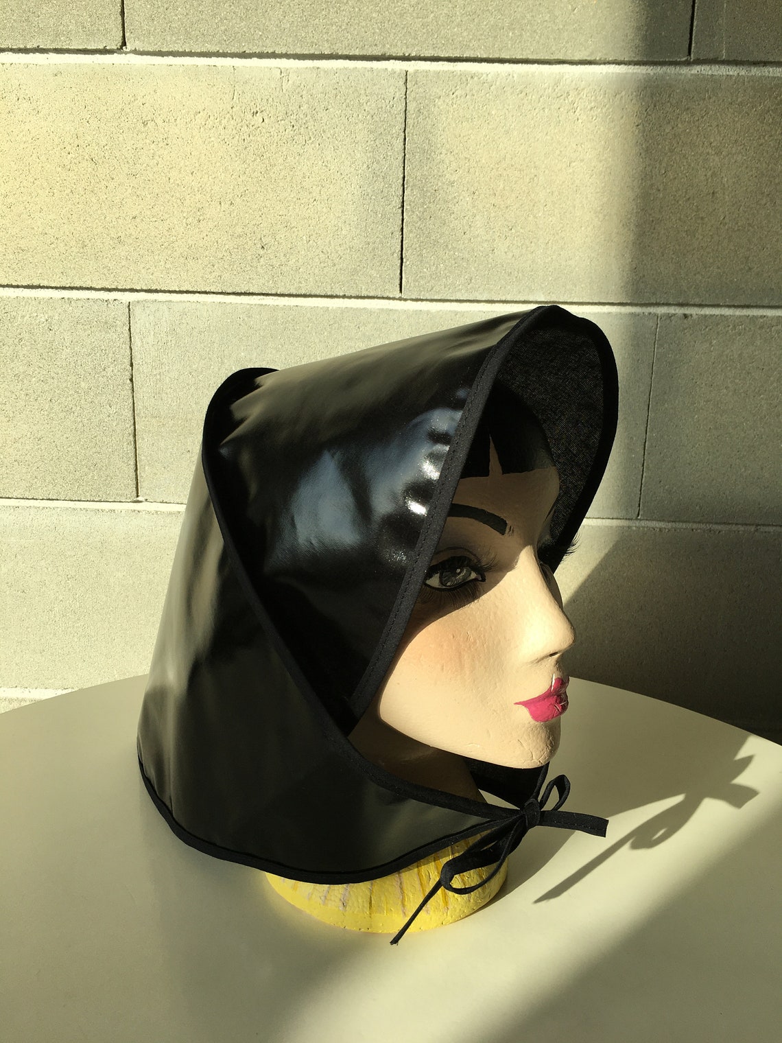 RAIN Hat Cap 1940s 1950s 1960s Hood PVC Black Winter Etsy