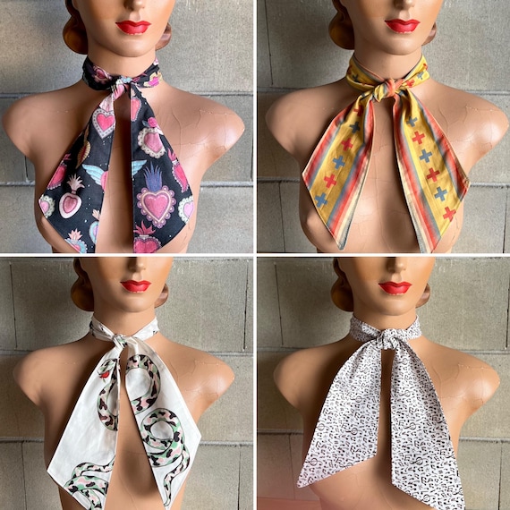 NECKTIES SCARF Mid-Century Retro Vintage Inspired 1930s 1940s 1950s Pinup Rockabilly Western