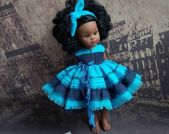 Clothes for custom doll Cotton doll dress with lace Vintage dress /& longsleev for Paola Reina doll