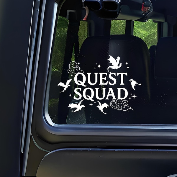 Quest Squad Onyx Storm Car Decal, UV DTF 3D Sticker, Rebecca Yarros Fourth Wing permanent sticker, Broccoli Cat Ridoc Tumbler Decal