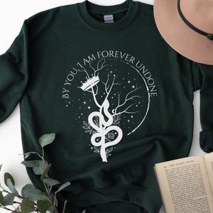 Cruel Prince Sweatshirt, By You Im Forever Undone Quote Crewneck, Holly Black Merch, Literary Sweatshirt, Wicked King Shirt image 1