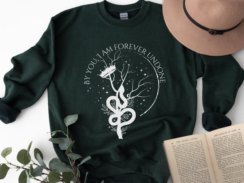 Cruel Prince Sweatshirt, By You Im Forever Undone Quote Crewneck, Holly Black Merch, Literary Sweatshirt, Wicked King Shirt image 1