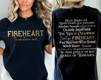 Gold Fireheart Aelin’s Alias Sweatshirt, Officially Licensed Throne of Glass Sweatshirt Shirt, Sarah J Maas Merch, to whatever end