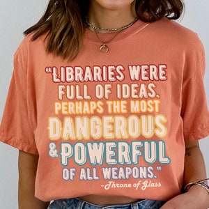 Library TOG Quote Retro T-shirt, Officially Licensed Sarah J Maas Merch, Throne of Glass, COMFORT COLORS T-shirt