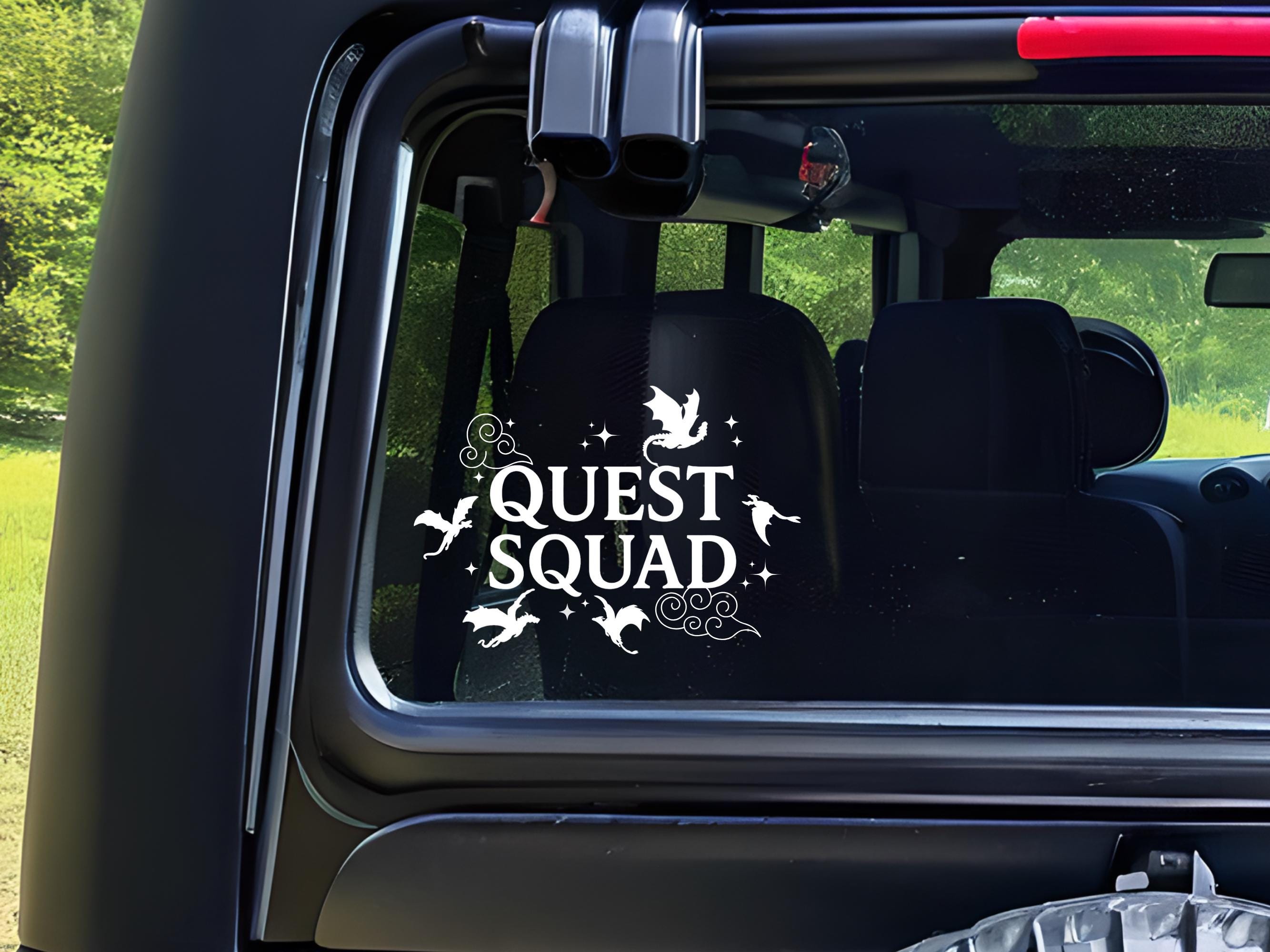 Quest Squad Onyx Storm Car Decal, UV DTF 3D Sticker, Rebecca Yarros Fourth Wing permanent sticker, Broccoli Cat Ridoc Tumbler Decal