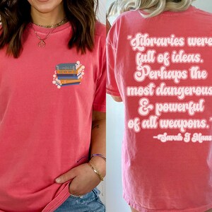 TOG Libraries Quote Retro T-shirt, Officially Licensed Sarah J Maas Merch, Throne of Glass, COMFORT COLORS T-shirt