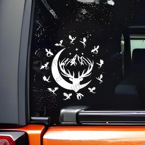 Maasverse Car Decal, UV DTF 3D Sticker, officially licensed Sarah J Maas universe Sticker Throne of Glass, ACOTAR, Crescent City transfers