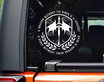 Fourth Wing Car Window Decal, UV DTF 3D Sticker, Rebecca Yarros Iron Flame permanent sticker, Onyx Storm Tumbler Decal, Xaden Riorson Violet