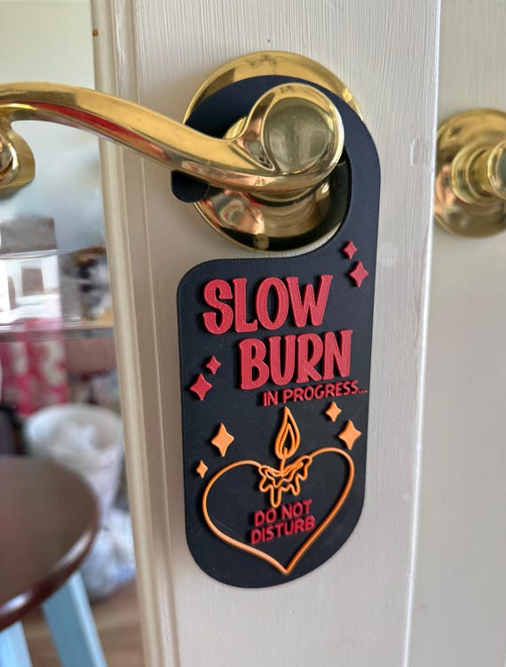 Slow Burn Library Door Hanger for Bookish Reader Decor