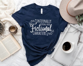 Crying Over Fictional Characters T-shirt, Book Obsession Shirt, Fiction Addiction Shirt