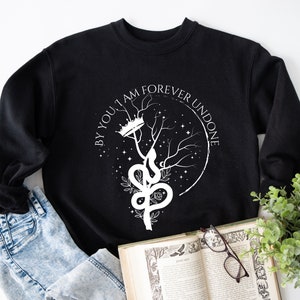 Cruel Prince Sweatshirt, By You Im Forever Undone Quote Crewneck, Holly Black Merch, Literary Sweatshirt, Wicked King Shirt image 3