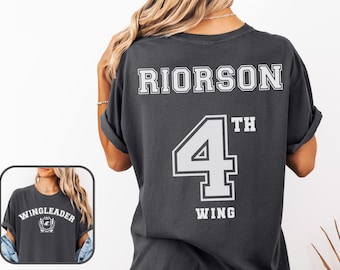 Wingleader Xaden Riorson COMFORT COLORS T-shirt Officially Licensed Fourth Wing Shirt, Rebecca Yarros Iron Flame Onyx Storm Shadow Daddy