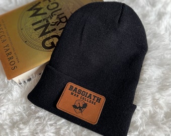 Fourth Wing Hat, Officially Licensed Fourth Wing Merch, Basgiath War College Knit Beanie Iron Flame Accessories, Rebecca Yarros Onyx Storm