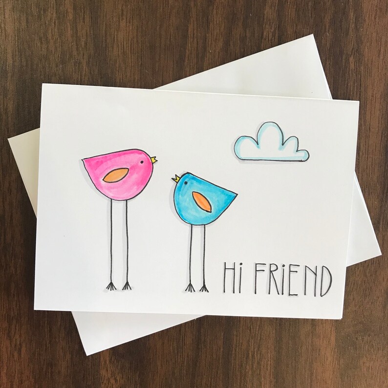 Hi Friend Friendship Card Etsy