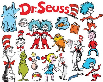 Cat in the Hat SVG, Cat in the Hat Files, Dr. Seuss Files, Cut Files Cricut Silhouette, Printable Decal, Dr Seuss Svg,, Clipart