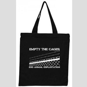 Empty The Cages, End Animal Exploitation Vegan Animal Rights Rescue Liberation Activism Tote Shopping Bag