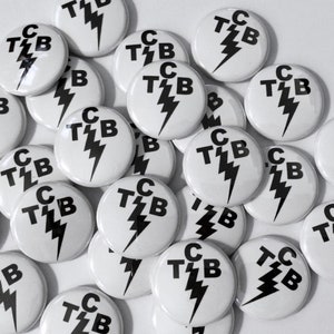 TCB Lightning Bolt 1 Pinback Button Badge Retro Elvis Rock N Roll Pin Taking Care Of Business Set of 3 image 3