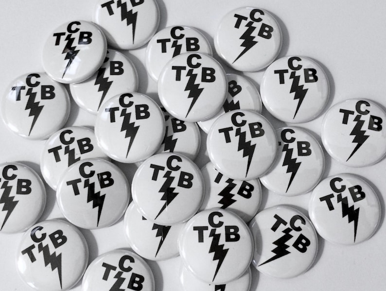 TCB Lightning Bolt 1 Pinback Button Badge Retro Elvis Rock N Roll Pin Taking Care Of Business Set of 3 image 3