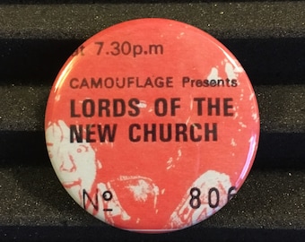 Lords Of The New Church Concert Ticket Stub Pin Button Badge 2.25" Post-Punk Rock Art Pinback