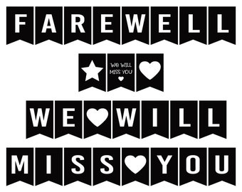 Farewell Banner Printable, We Will Miss You Bunting Flag, Retirement Decor, Going Away Party, Goodbye Party Decoration, Farewell Party Sign
