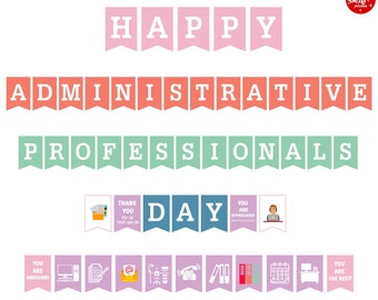 Printable Banner Administrative Professionals Day, Administration Day Sign, Admin Day Decorations, Administration Appreciation PDF PNG Flies