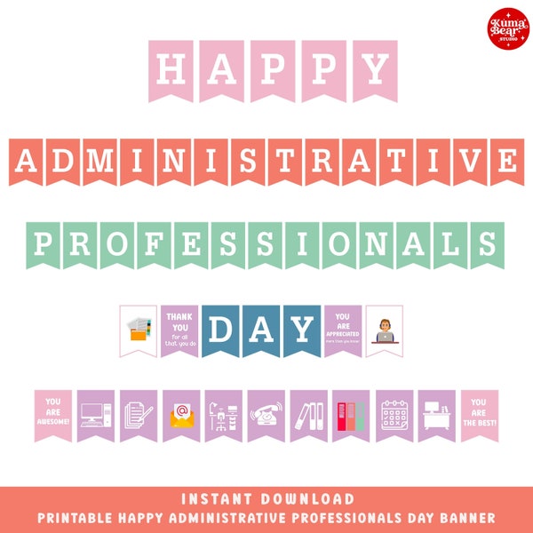 Printable Banner Administrative Professionals Day, Administration Day Sign, Admin Day Decorations, Administration Appreciation PDF PNG Flies