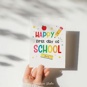 Happy First Day of School Card, Printable Back to School Greeting Card, Welcome back to School Printable, Teacher Gift Card, Student Gifts