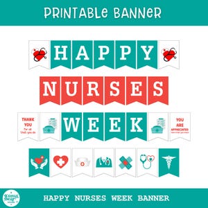 Nurses Week Banner Printable, Nurse Appreciation Week Sign, Nurses Week Decor, Thank You Nurse Banner Bulletin Boards, Nurses Day Banner